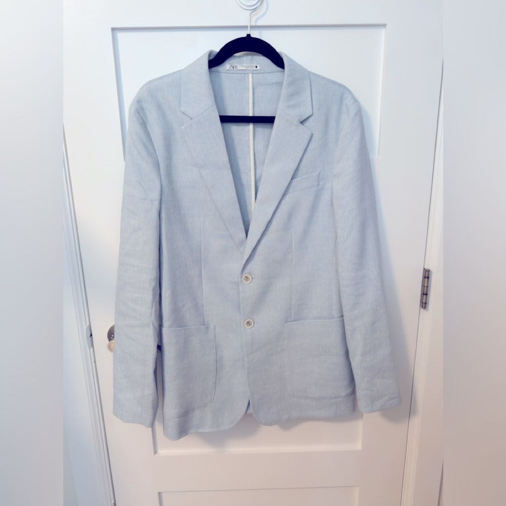 Zara Men's Blazer in Sky Blue size M